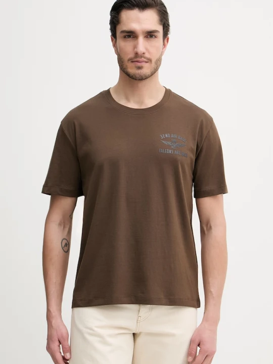 Zdjęcie produktu Aeronautica Militare t-shirt bawełniany brązowy