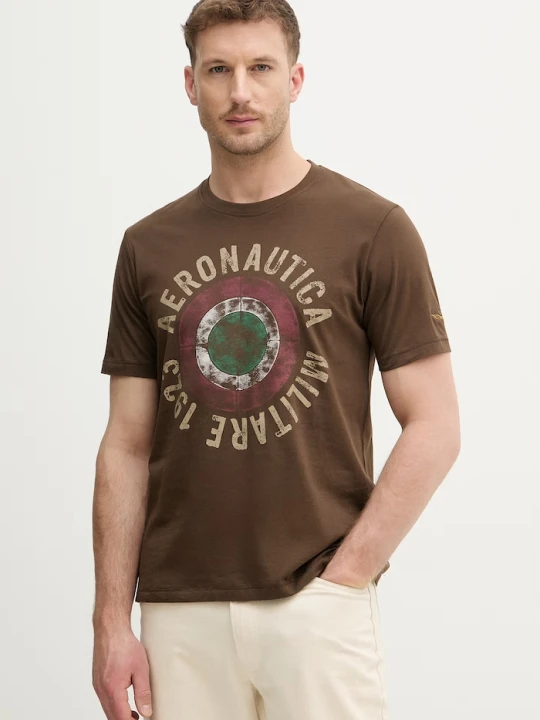 Zdjęcie produktu Aeronautica Militare t-shirt bawełniany brązowy