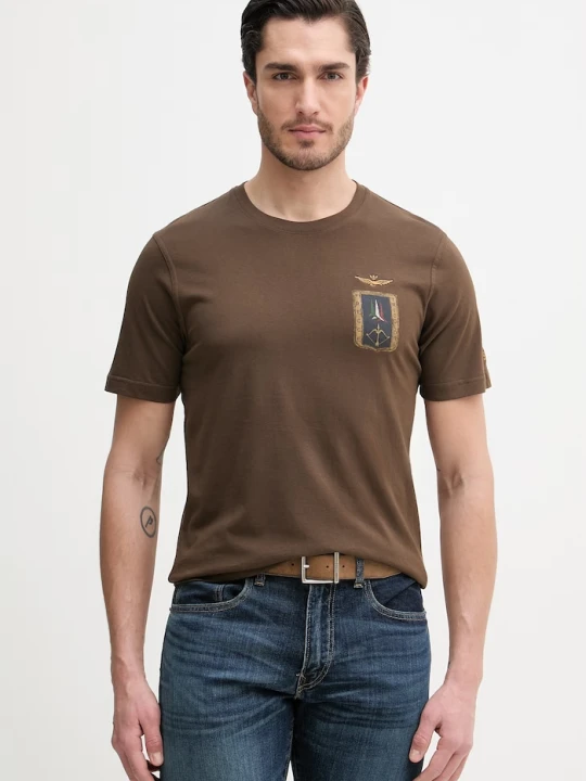 Zdjęcie produktu Aeronautica Militare t-shirt bawełniany brązowy