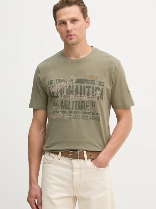Zdjęcie produktu Aeronautica Militare t-shirt bawełniany zielony
