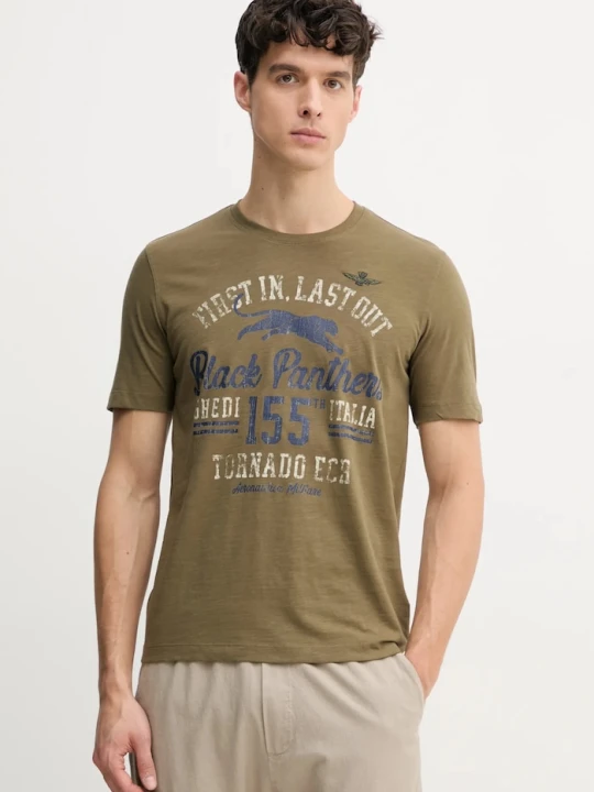 Zdjęcie produktu Aeronautica Militare t-shirt bawełniany zielony