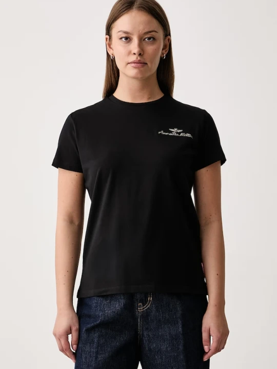 Zdjęcie produktu Aeronautica Militare T-shirt damski bawełniany z elastanem czarny