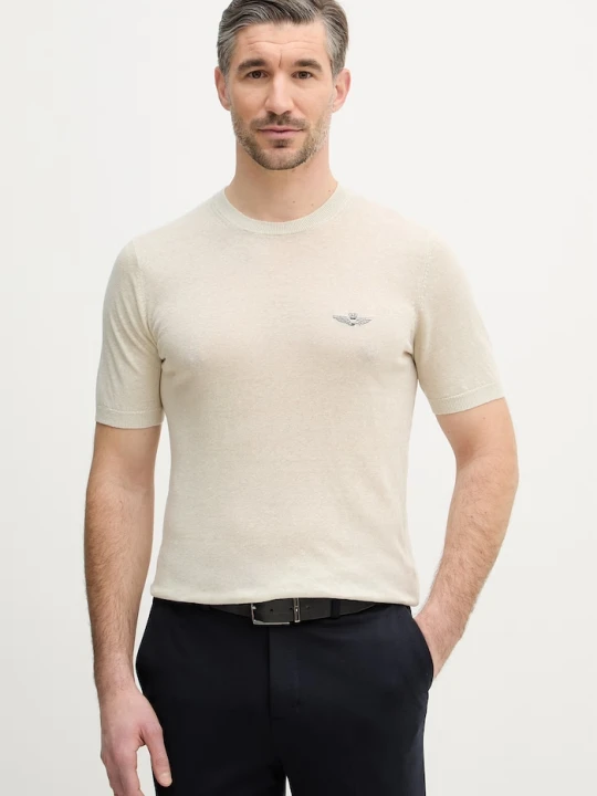 Zdjęcie produktu Aeronautica Militare t-shirt lniany beżowy