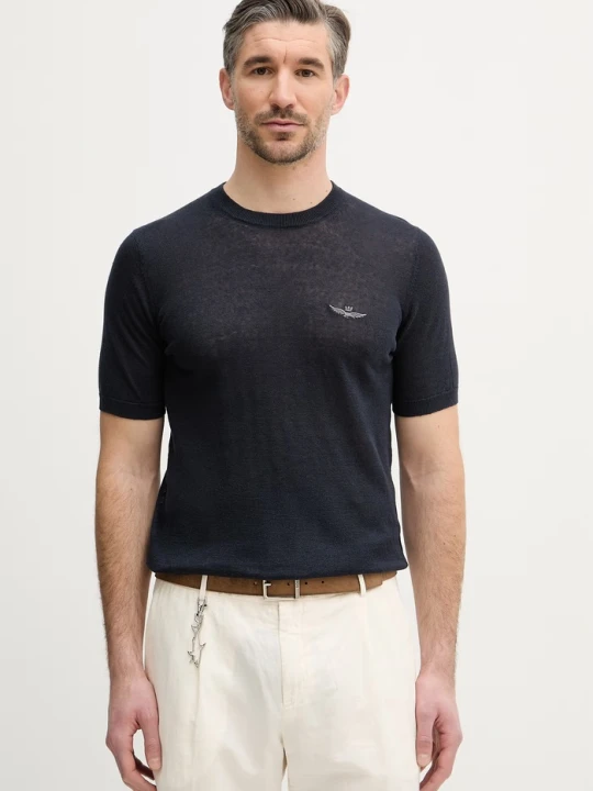 Zdjęcie produktu Aeronautica Militare t-shirt lniany granatowy