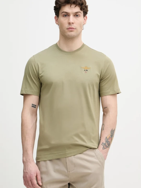 Zdjęcie produktu Aeronautica Militare T-shirt męski bawełniany zielony