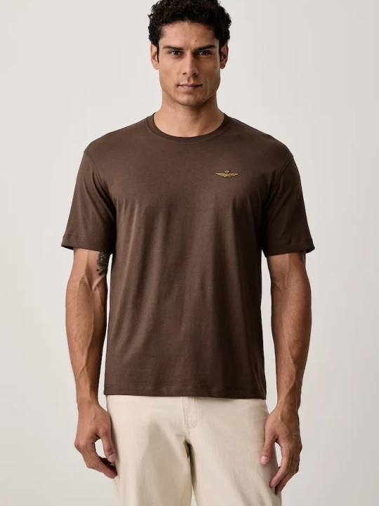 Zdjęcie produktu Aeronautica Militare T-shirt męski bawełniany brązowy