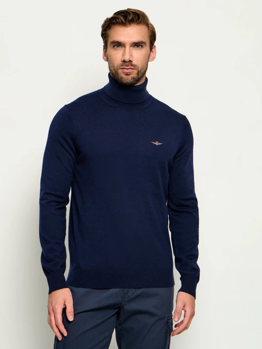 Zdjęcie produktu Aeronautica Militare Wełniany golf | Regular Fit granatowy
