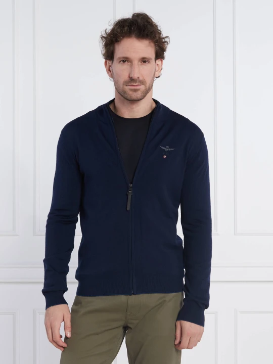 Zdjęcie produktu Aeronautica Militare Wełniany kardigan | Regular Fit granatowy