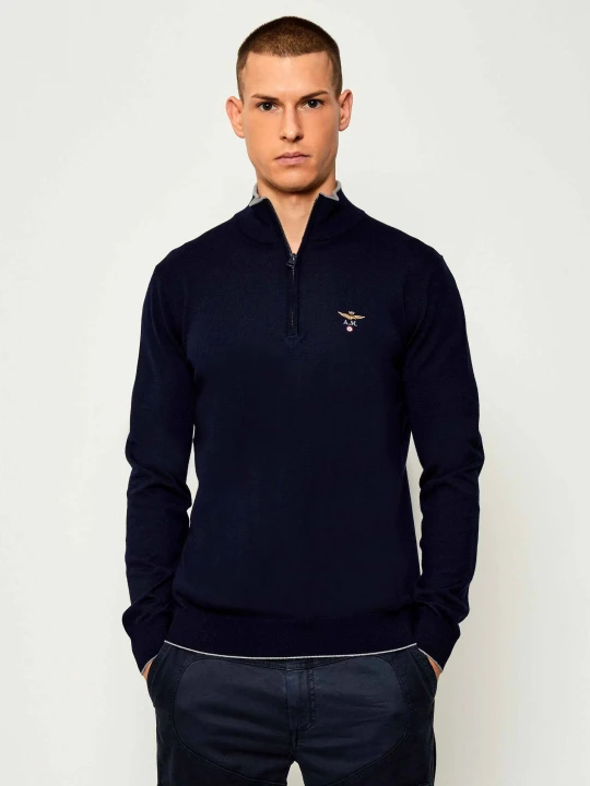 Zdjęcie produktu Aeronautica Militare Wełniany sweter | Regular Fit granatowy