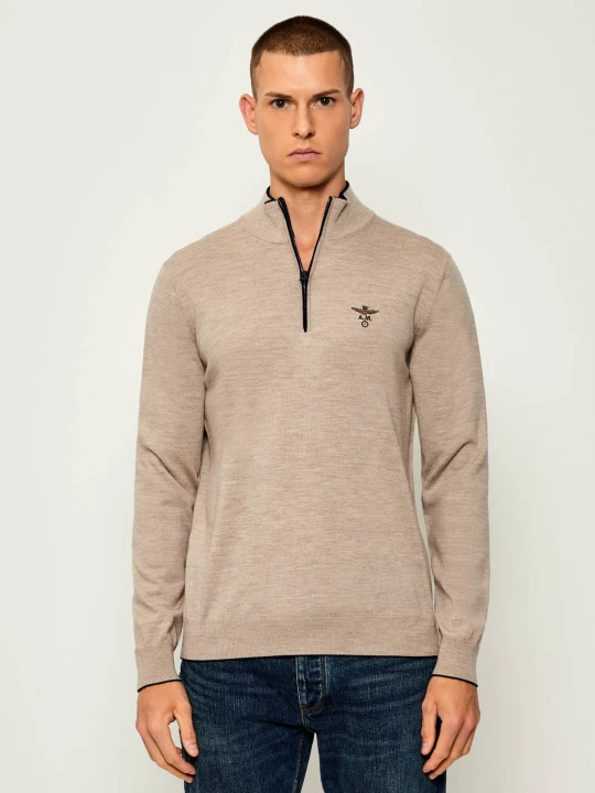 Zdjęcie produktu Aeronautica Militare Wełniany sweter | Regular Fit beżowy