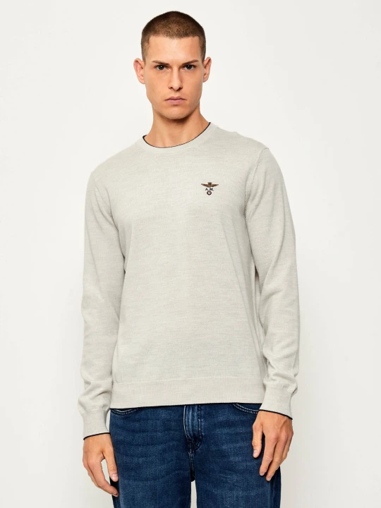 Zdjęcie produktu Aeronautica Militare Wełniany sweter | Regular Fit szary