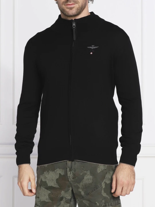 Zdjęcie produktu Aeronautica Militare Wełniany sweter | Regular Fit czarny