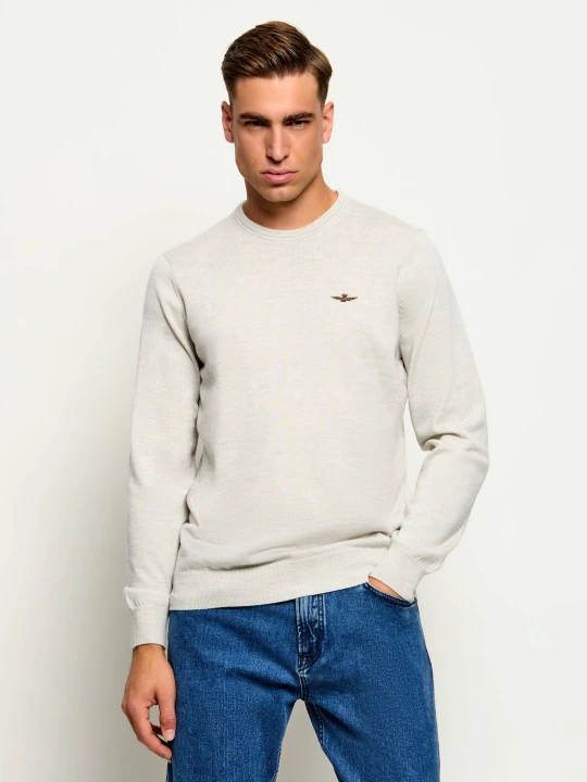 Zdjęcie produktu Aeronautica Militare Wełniany sweter | Regular Fit szary