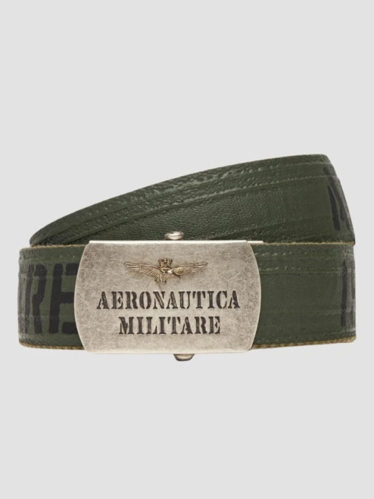 Zdjęcie produktu AERONAUTICA MILITARE Zielony bawełniany męski pasek, Rozmiar M