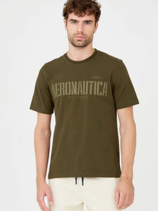 Zdjęcie produktu AERONAUTICA MILITARE Zielony bawełniany męski t-shirt, Rozmiar XXL