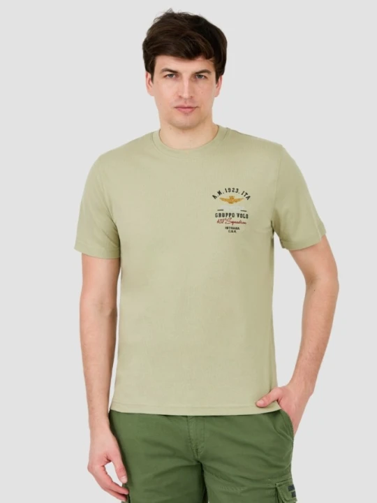 Zdjęcie produktu AERONAUTICA MILITARE Zielony bawełniany męski t-shirt Short Sleeve, Rozmiar XXL