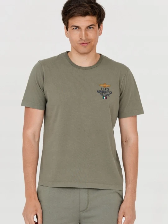 Zdjęcie produktu AERONAUTICA MILITARE Zielony bawełniany t-shirt męski, Rozmiar XXL