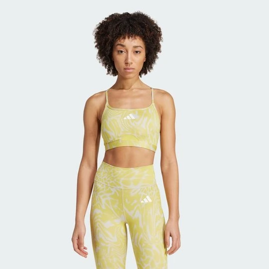Zdjęcie produktu Aeroreact Training Light Support 3-Stripes Bra Adidas beżowy