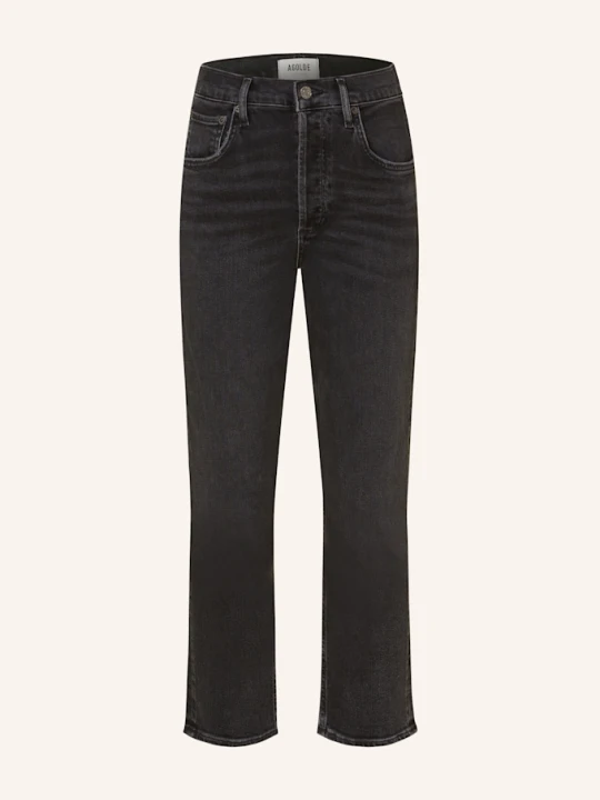 Zdjęcie produktu Agolde Jeansy Straight Riley schwarz pmic panoramic