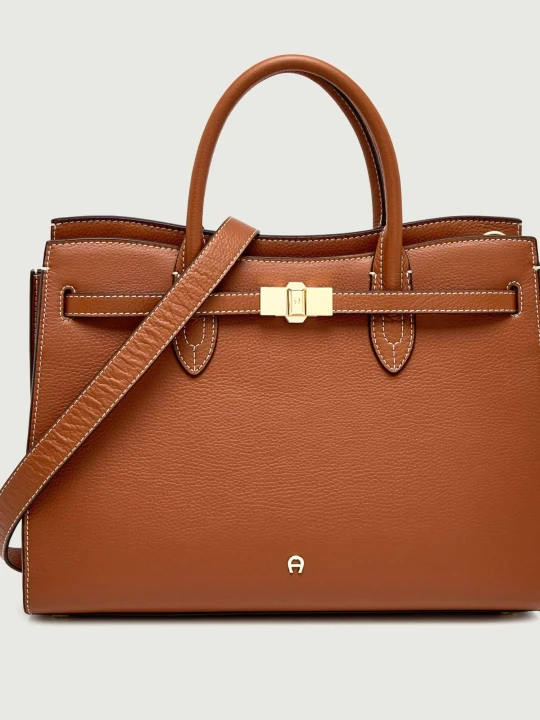 Zdjęcie produktu Aigner Skórzany kuferek Farah koniakowy
