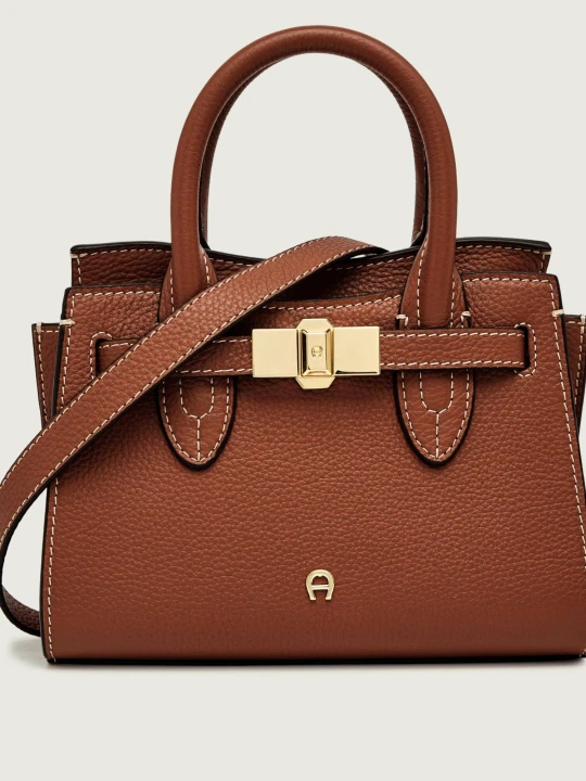 Zdjęcie produktu Aigner Skórzany kuferek Farah koniakowy
