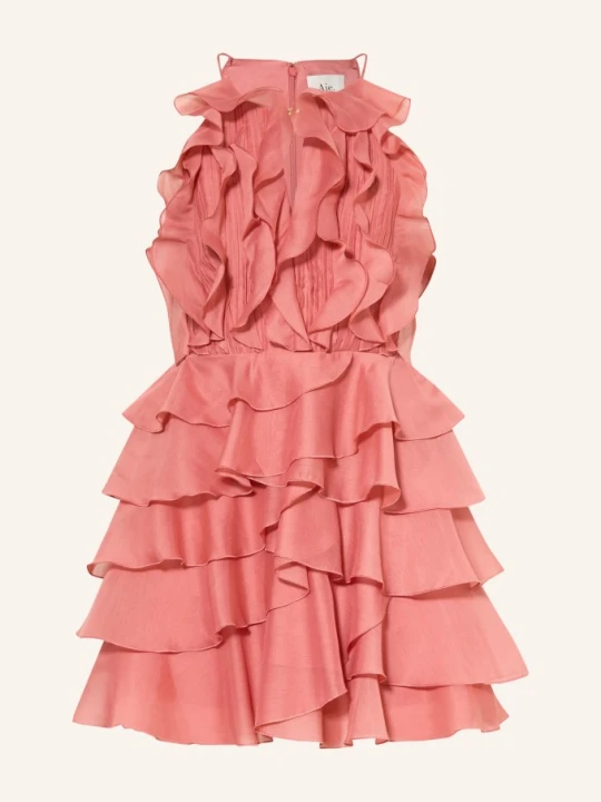 Zdjęcie produktu Aje. Sukienka Koktajlowa Cleo Z Falbanami rosa JASNOCZERWONY