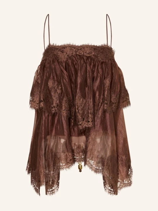 Zdjęcie produktu Aje. Top Ophelia Lace Cami Z Koronką braun CIEMNOBRĄZOWY