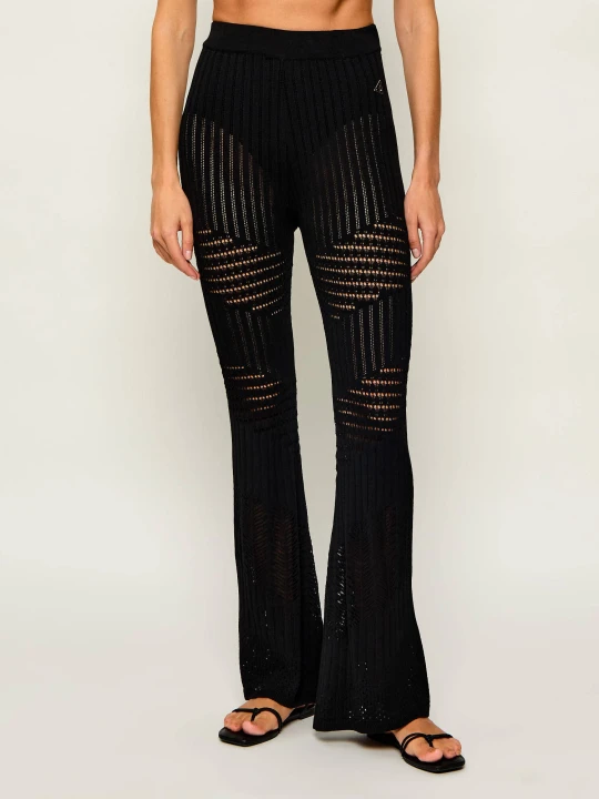 Zdjęcie produktu AKEP Spodnie dzianinowe | flare fit czarny