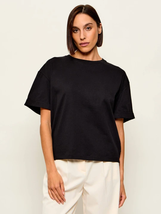 Zdjęcie produktu AKEP T-shirt | Loose fit | z dodatkiem wełny czarny