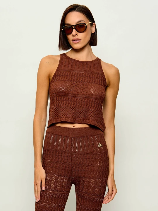 Zdjęcie produktu AKEP Top | Cropped Fit brązowy