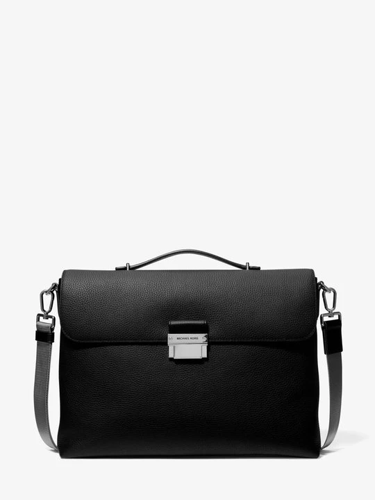 Zdjęcie produktu Aktówka Hudson ze skóry groszkowej Michael Kors CZARNY (Czarny)