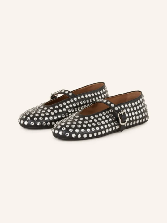 Zdjęcie produktu Alaïa Baleriny Z Ozdobnymi Kamykami schwarz CZARNY