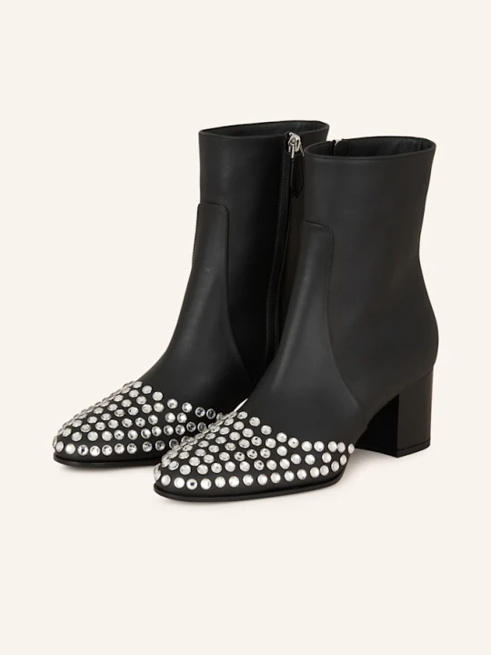 Zdjęcie produktu Alaïa Botki Z Ozdobnymi Kamykami schwarz CZARNY