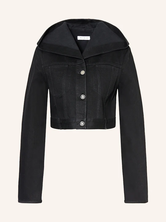 Zdjęcie produktu Alaïa Krótka Kurtka Jeansowa schwarz CZARNY