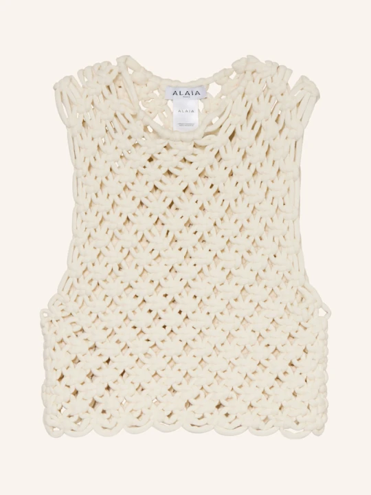 Zdjęcie produktu Alaïa Krótki Top weiss ECRU