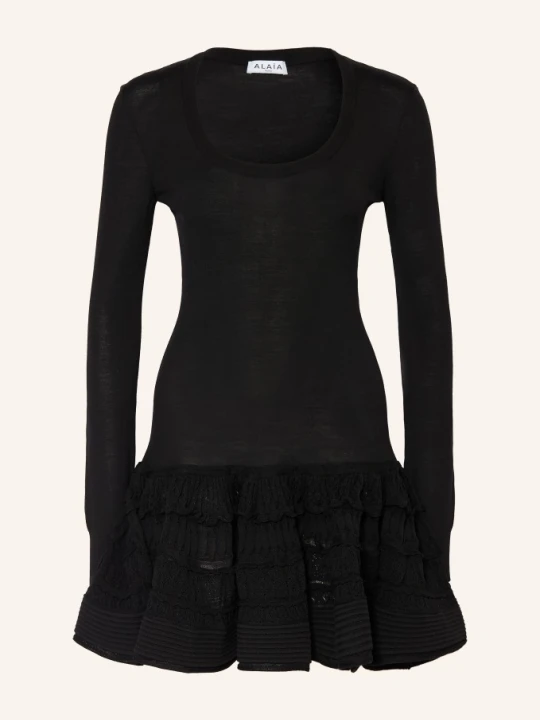 Zdjęcie produktu Alaïa Sukienka Z Dzianiny Z Falbanami schwarz CZARNY