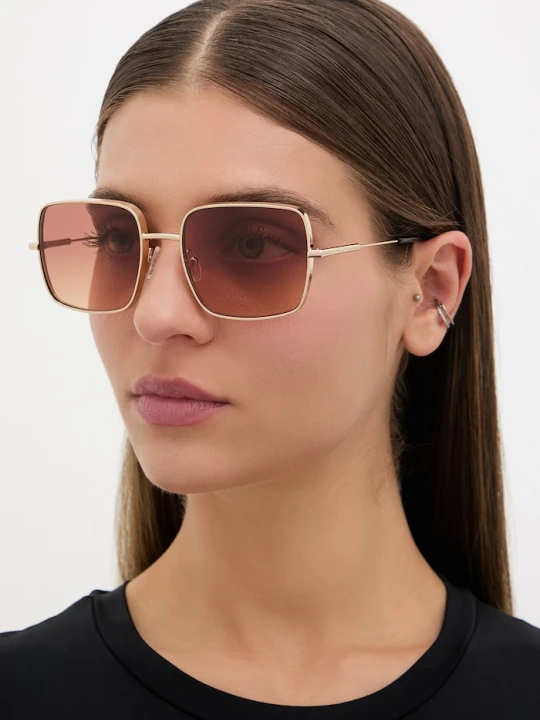 Zdjęcie produktu Alexander McQueen okulary przeciwsłoneczne kwadratowe damskie złoty