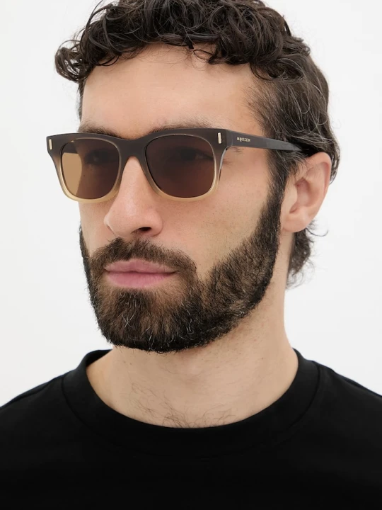 Zdjęcie produktu Alexander McQueen okulary przeciwsłoneczne męskie brązowy
