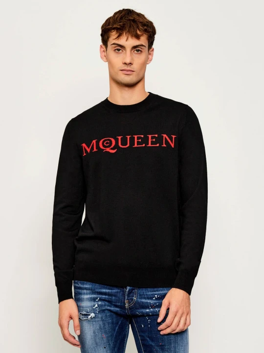 Zdjęcie produktu Alexander McQueen Wełniany sweter | Regular Fit czarny