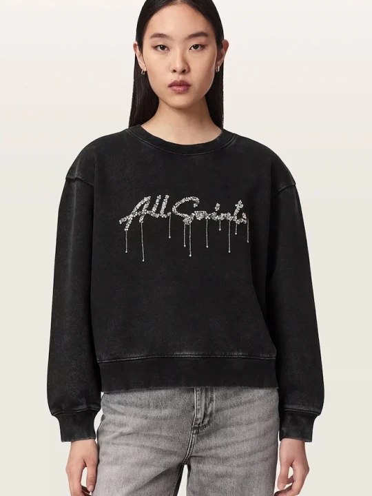 Zdjęcie produktu AllSaints bluza damska bawełniana CHAINS PIPPA czarny