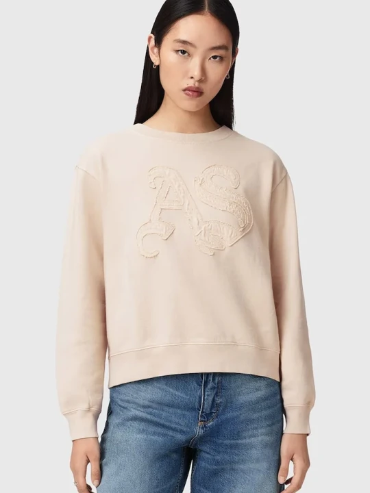 Zdjęcie produktu AllSaints bluza damska bawełniana INSIGNIA beżowy