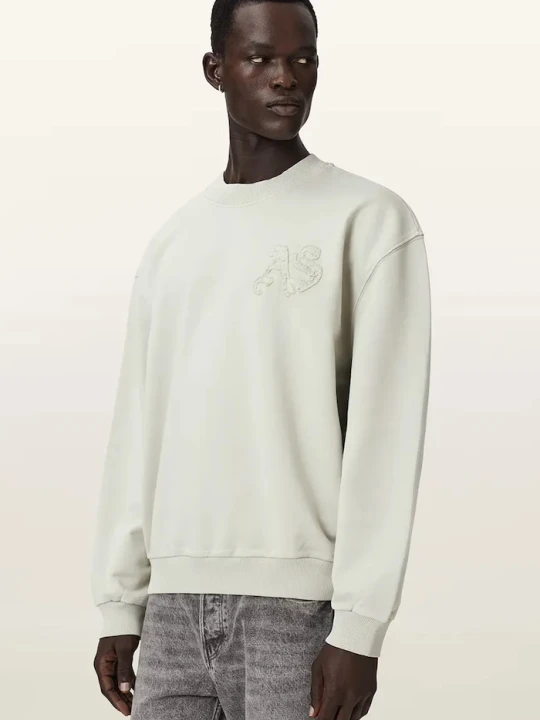 Zdjęcie produktu AllSaints bluza oversize męska bawełniana INSIGNIA zielony