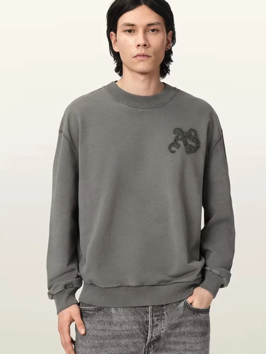 Zdjęcie produktu AllSaints bluza oversize męska bawełniana INSIGNIA szary