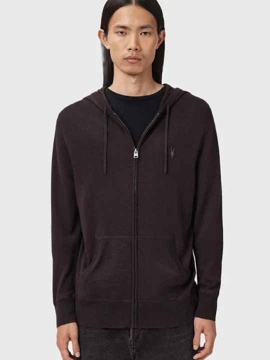 Zdjęcie produktu AllSaints bluza wełniana MODE MERINO ZIP HOOD brązowy