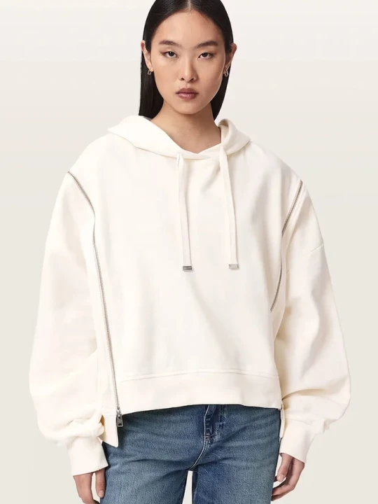 Zdjęcie produktu AllSaints bluza z kapturem damska bawełniana CIARA beżowy
