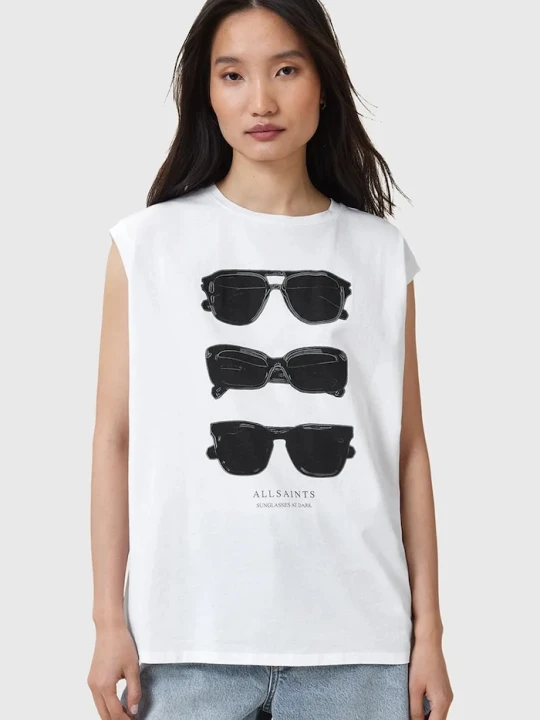 Zdjęcie produktu AllSaints top bawełniany SUNNIES biały