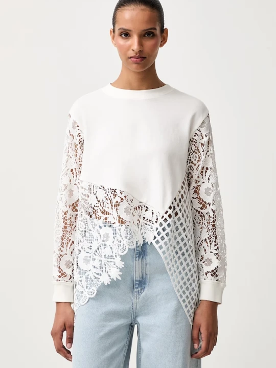 Zdjęcie produktu AllSaints bluzka damska bawełniana z elastanem MALORIE LS TOP biały