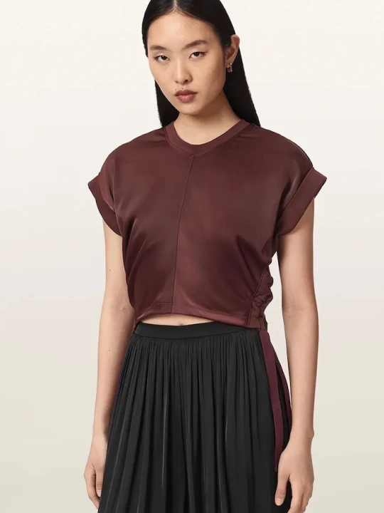 Zdjęcie produktu AllSaints bluzka damska MIRA SATIN czerwony