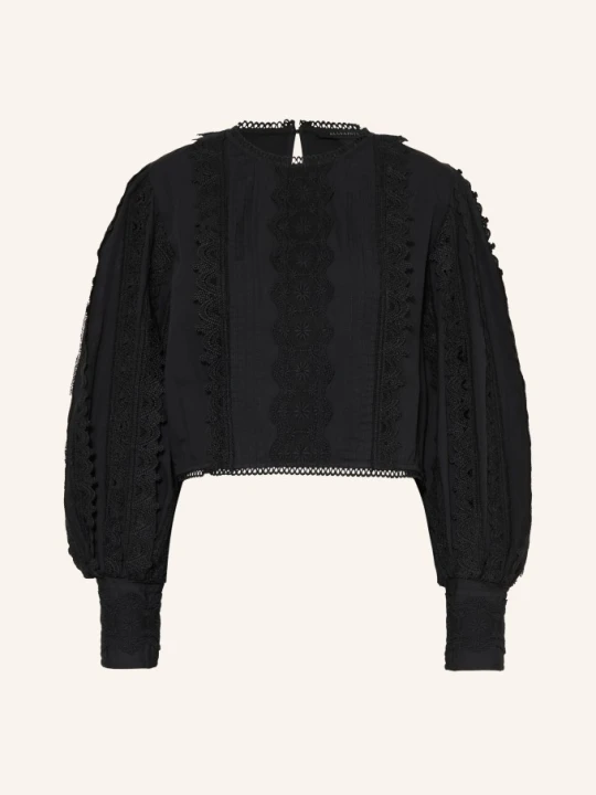 Zdjęcie produktu Allsaints Bluzka Hart Z Koronką schwarz CZARNY