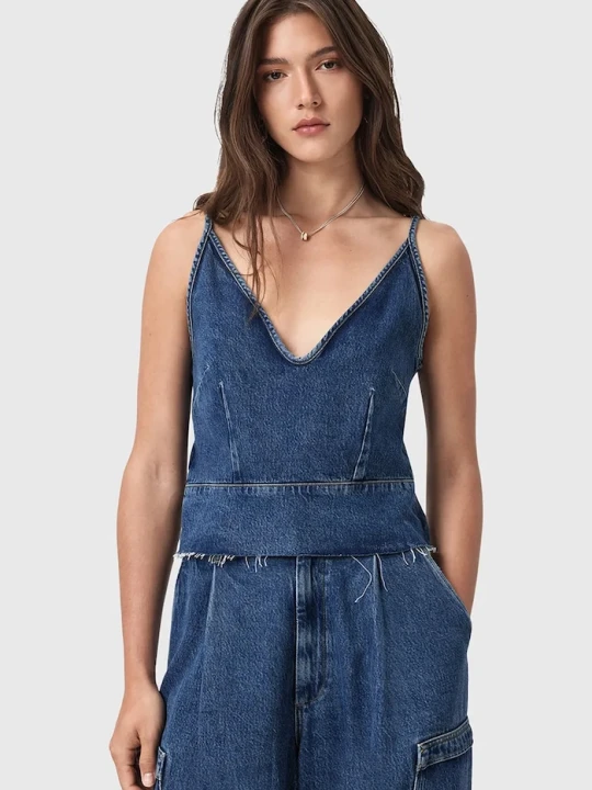 Zdjęcie produktu AllSaints bluzka jeansowa LILAH niebieski